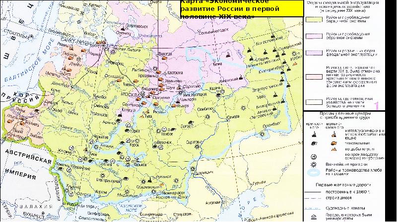 Экономическое развитие россии во второй половине xix века контурная карта