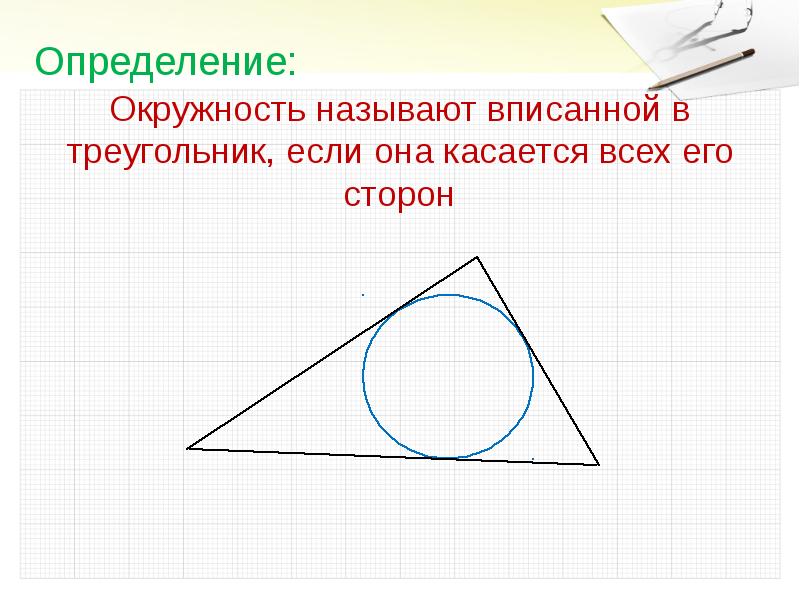 Вписанная окружность в треугольник план урока