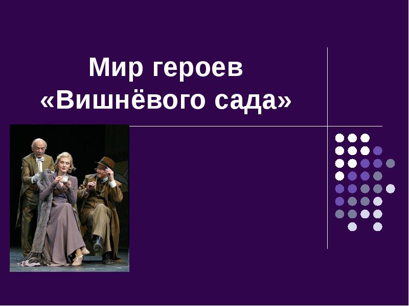 Мир героев «Вишнёвого сада» Мир героев «Вишнёвого сада»