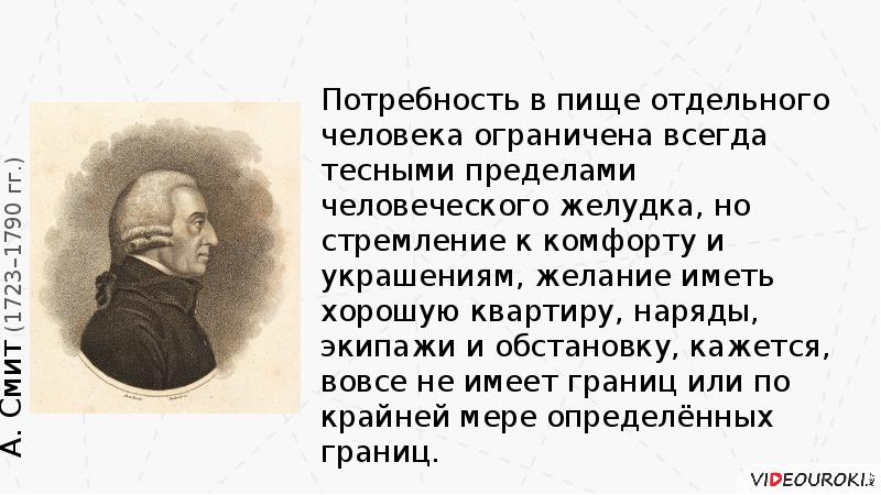 Человека ограничена. Высказывание Смита о потребностях в пище. Потребности в еде комфорте жилье. Человека ограничивают. Неудержимая потребность в еде.