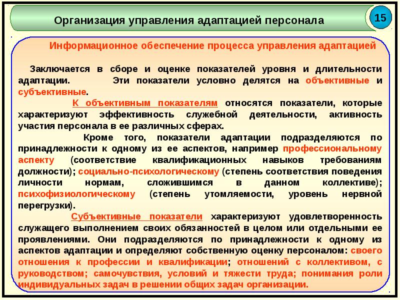 Управление проектами по разработке адаптационных процедур осуществляет