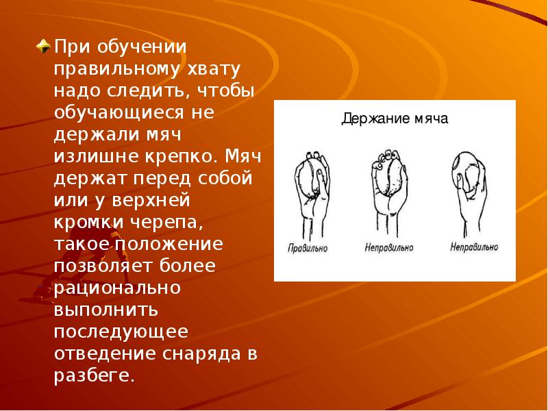 Правильный хват мяча при метании. Техника метания малого мяча. Техника безопасности при метании мяча. Техника хвата мяча при броске.