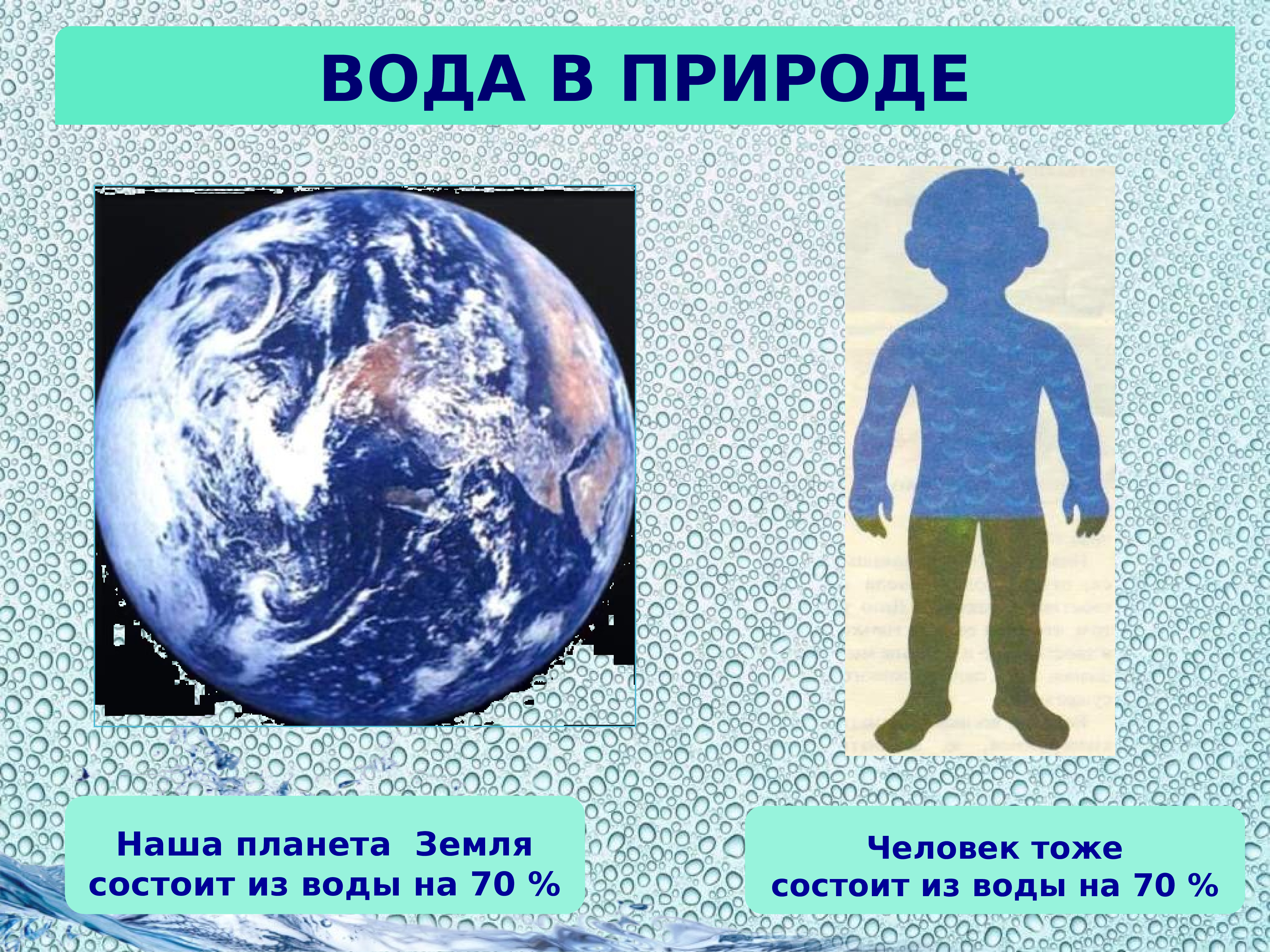Сколько процентов земли состоит из воды. Вода на земле презентация для дошкольников. Земля состоит из воды. Земля состоящая из людей. Человек состоит из воды.
