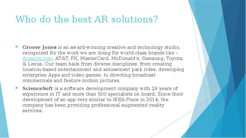 Who do the best AR solutions?
Groove Jones is an award-winning Who do the best AR solutions?
Groove Jones is an award-winning