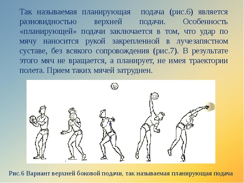 Планирующая подача в волейболе картинка