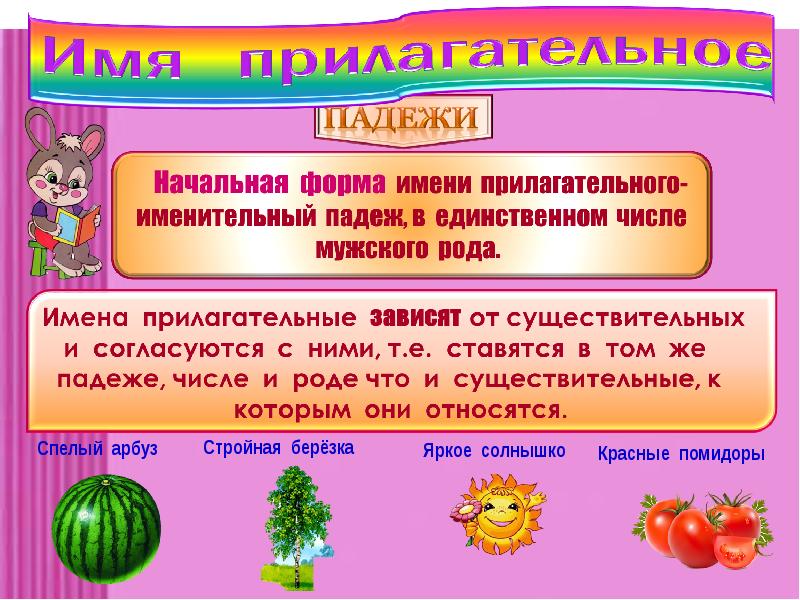 Начальная форма имени прилагательного 3 класс школа россии презентация