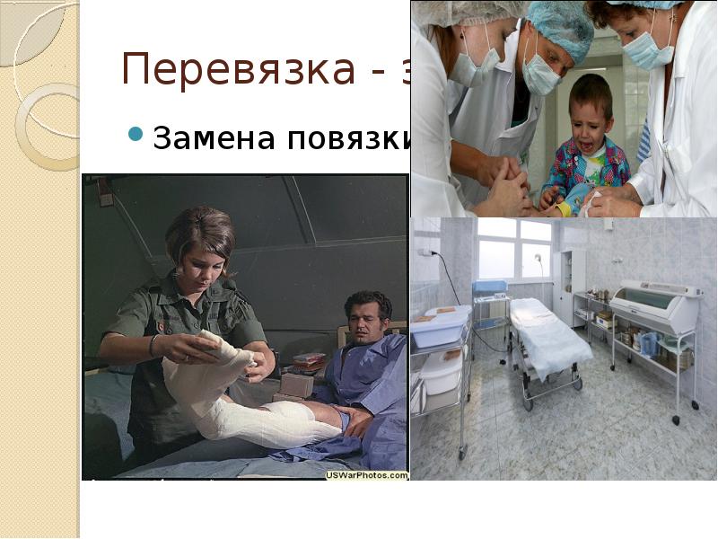 Перевязка - это
Замена повязки. Перевязка - это
Замена повязки.