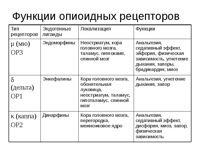 Функции рецепторов. МЮ-опиоидные рецепторы. Механизм действия опиоидных рецепторов. Опиоидные анальгетики механизм действия. Эндогенные лиганды опиоидных рецепторов.