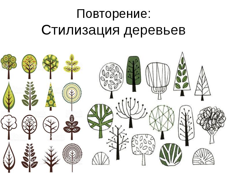 Создай рисунки в которых преврати реальные формы в обобщенные декоративные изо 5 класс