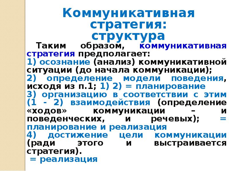 Коммуникативные стратегии