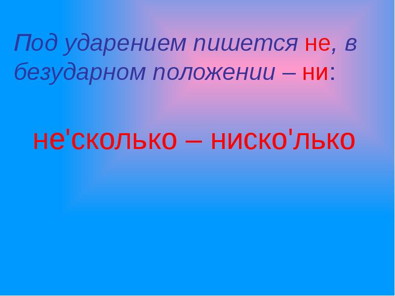 Не и ни в отрицательных наречиях 6 класс презентация