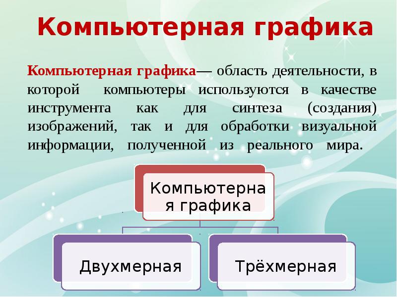 Как называется область деятельности в которой компьютеры используются как для синтеза изображений