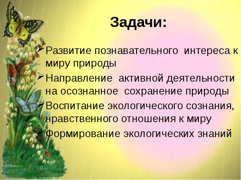 Задача экологического воспитания детей. Задачи экологического воспитания дошкольников. Развивающие задачи экологии. Формирование интереса к природе. Нравственно экологическое воспитание дошкольников.