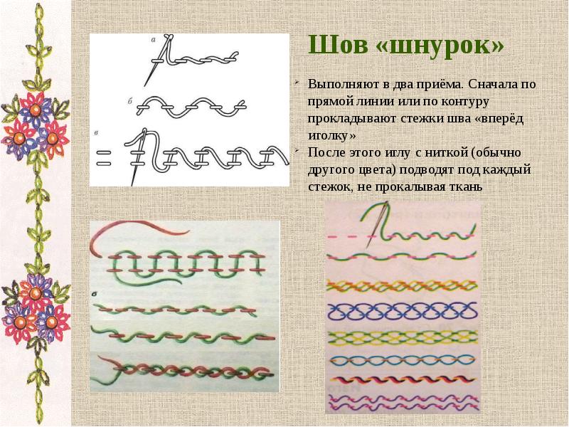 Вышивка 5 класс технология легкий рисунок