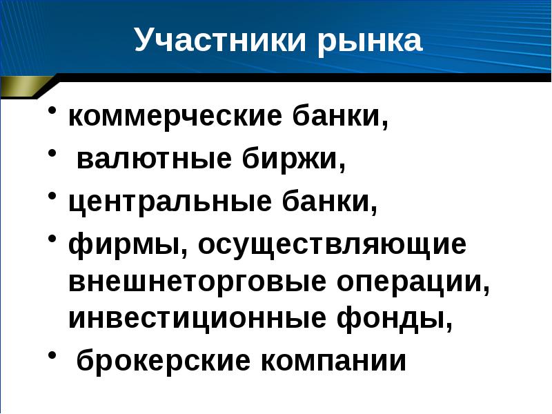 Валютный рынок и конвертируемость валют презентация