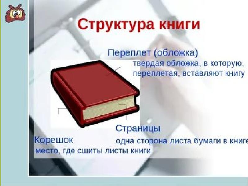 Из чего состоит книга схема