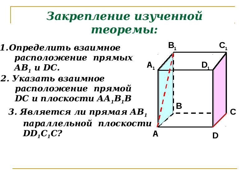 Закрепление изученной теоремы: Закрепление изученной теоремы: