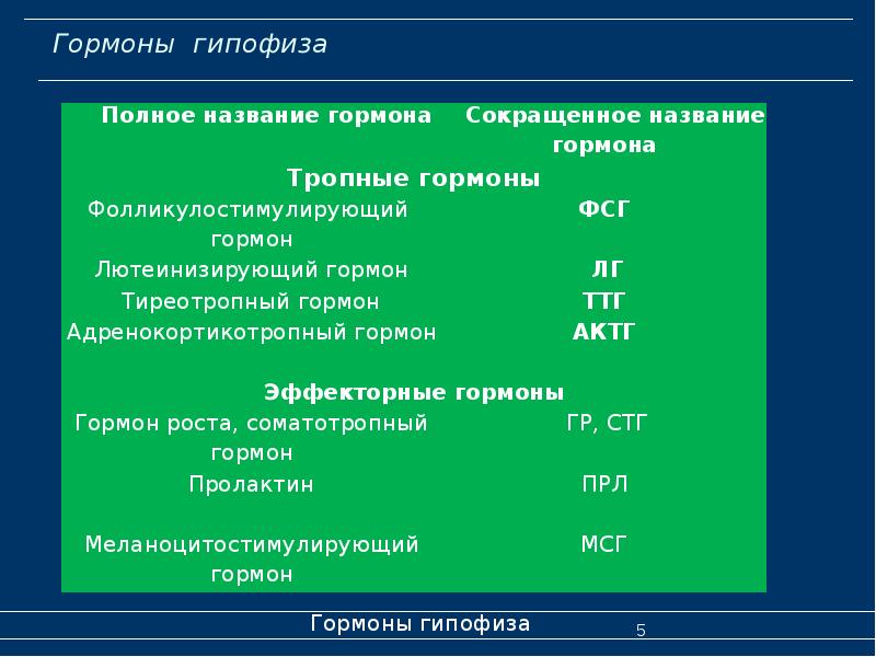 Гипофиз гормондары презентация