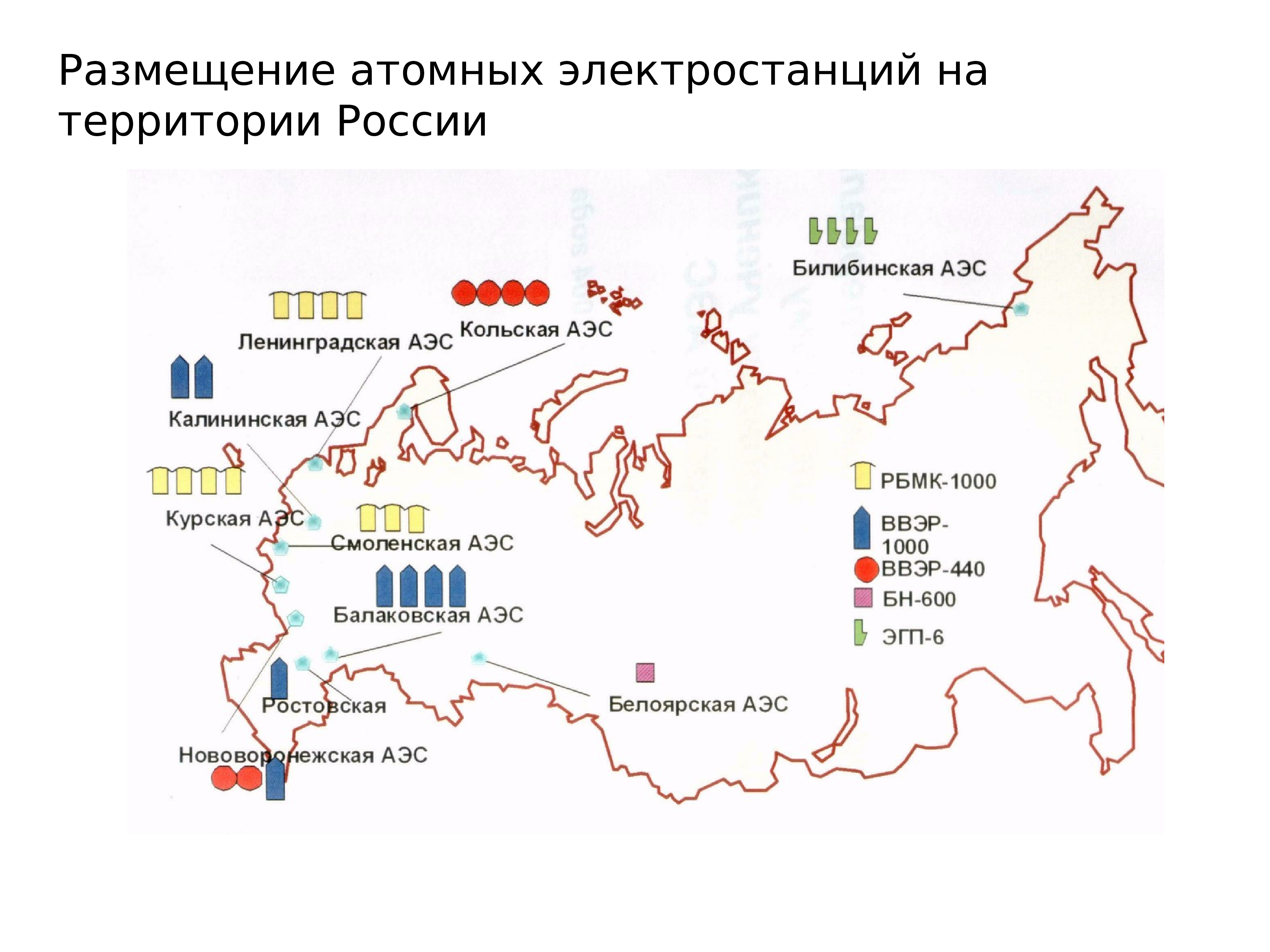 Карта россии с атомными электростанциями