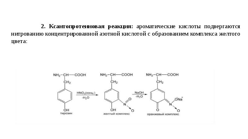 Ксантопротеиновая реакция схема реакции