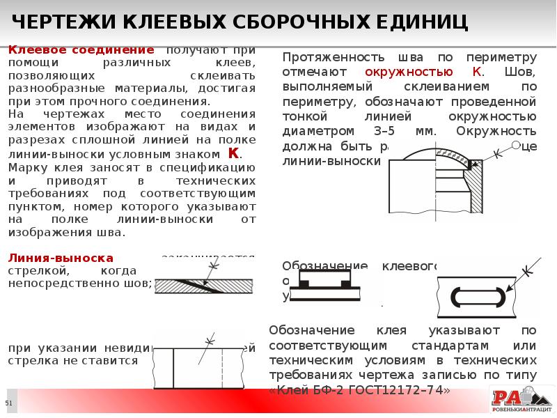 Клеевое соединение обозначение на чертеже