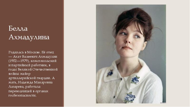 Презентация белла ахмадуллина