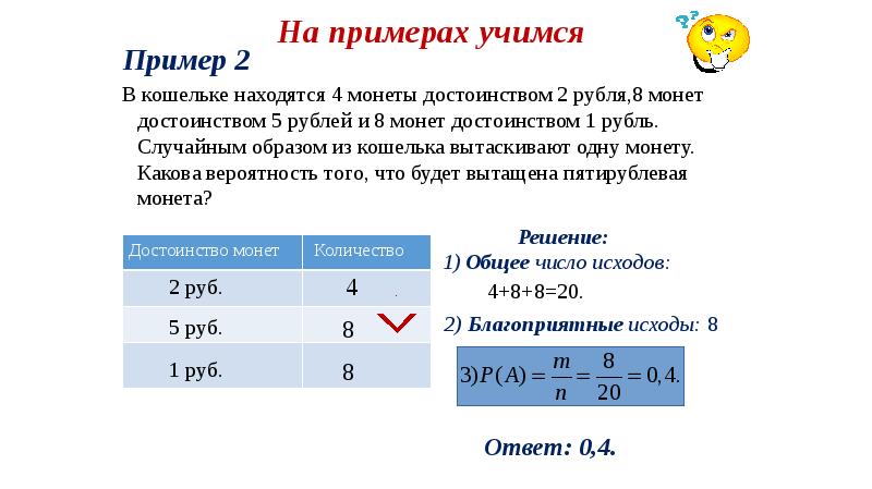 В кошельке находятся 4 монеты достоинством 2 рубля,8 монет достоинством 5 В кошельке находятся 4 монеты достоинством 2 рубля,8 монет достоинством 5