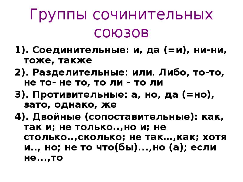 Сочинительные союзы 7 класс конспект урока презентация