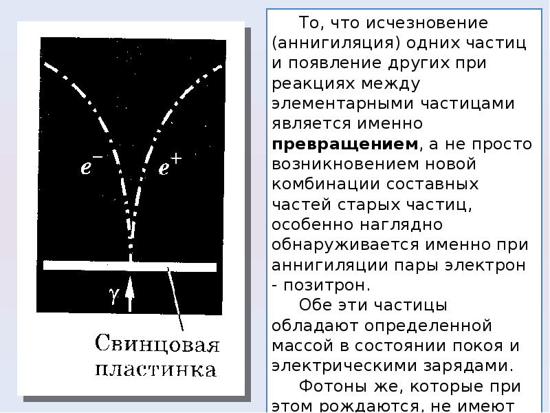 Открытие позитрона античастицы. Элементарные частицы античастицы. Исчезновение одних частиц и появление других. Исчезновение античастиц. Позитрон в камере Вильсона.