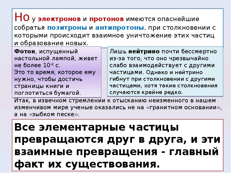 Три этапа в развитии физики элементарных частиц презентация 11 класс