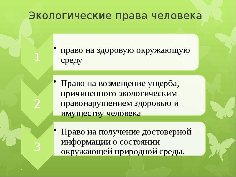 План экологические права и обязанности граждан рф