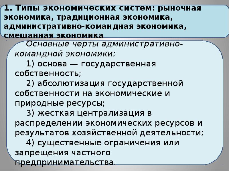 Типы экономических систем презентация 9 класс