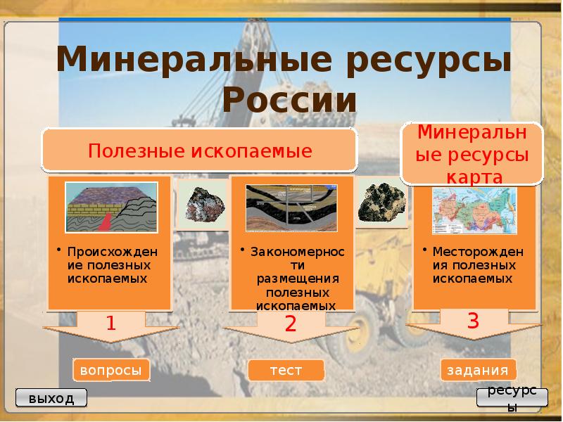 Презентация минеральные ресурсы