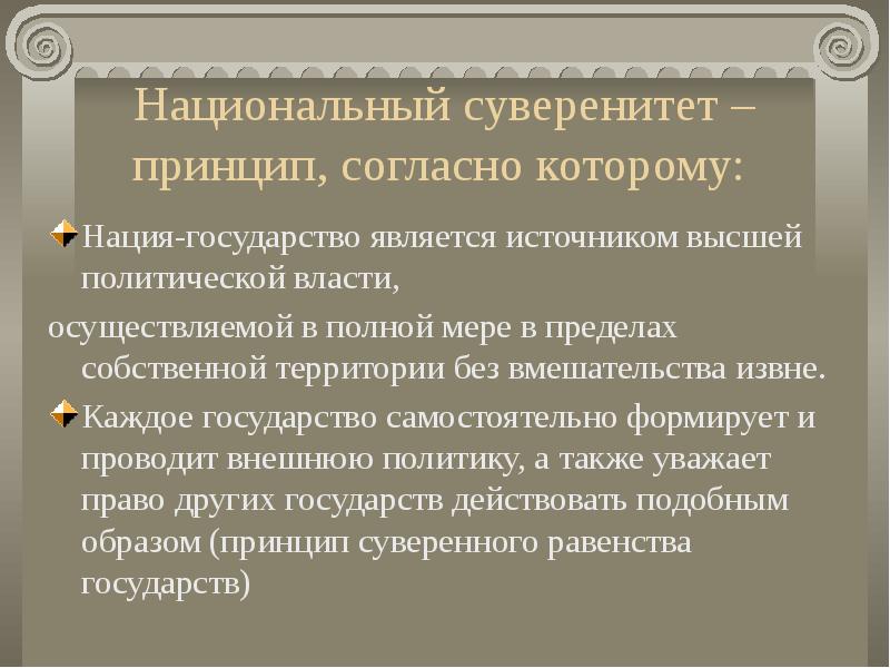 Принцип суверенности. Принцип суверенитета.