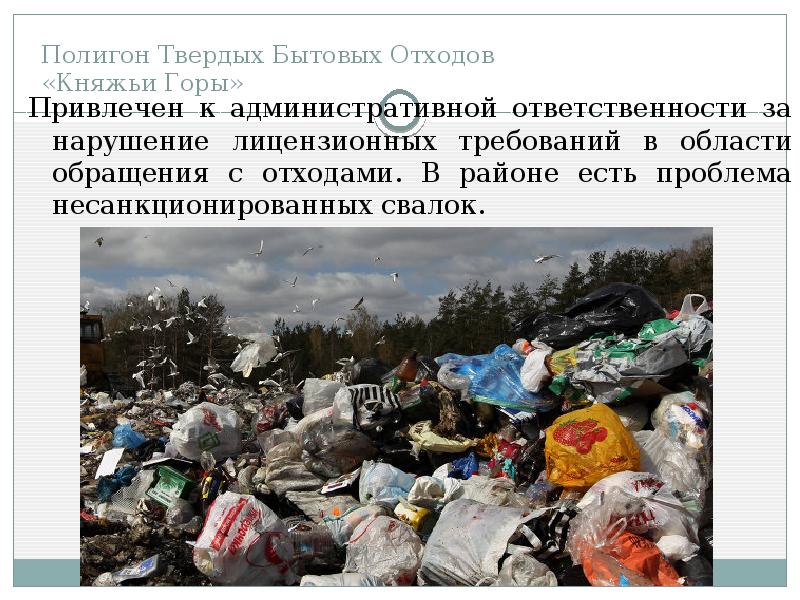 Полигон Твердых Бытовых Отходов «Княжьи Горы»
Привлечен к Полигон Твердых Бытовых Отходов «Княжьи Горы»
Привлечен к