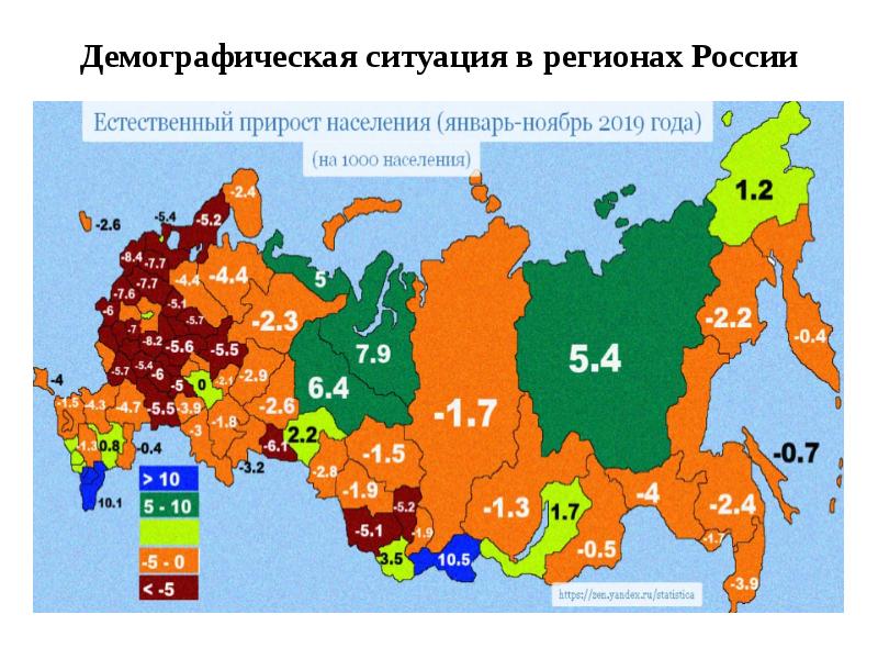 Демографическая карта рф