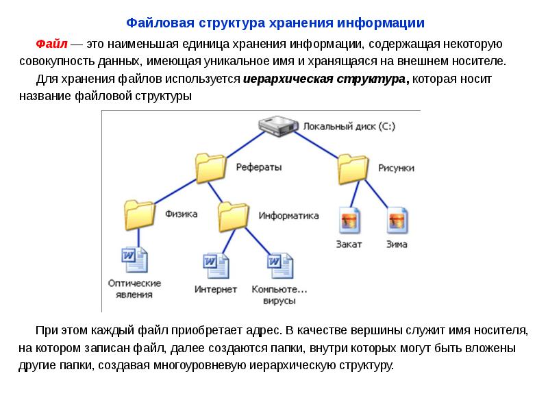 Презентация на тему файлы и файловые структуры