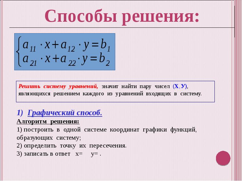 Система уравнений презентация