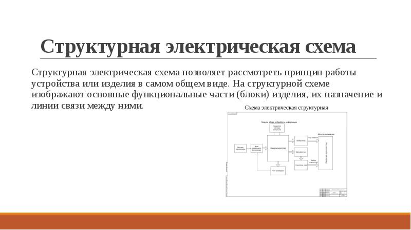 Электрическая структурная схема назначение