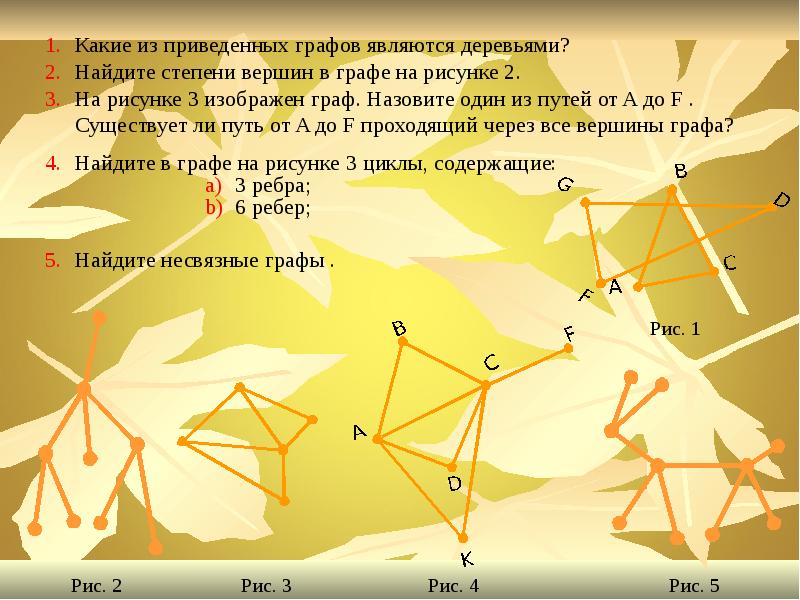 Какие из указанных в графе на рисунке маршрутов являются путем