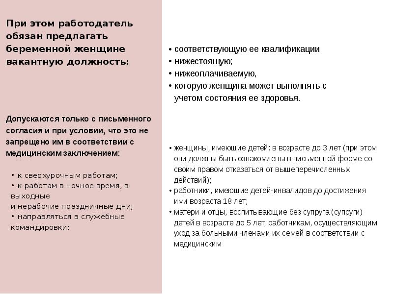 Презентация на тему особенности регулирования труда женщин лиц с семейными обязанностями