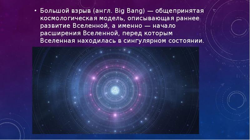 Теория большого взрыва презентация кратко