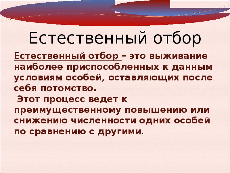 Естественный отбор презентация