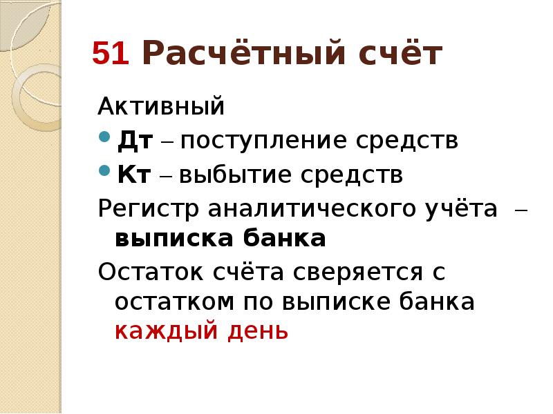 Учет денежных средств на счетах в банке презентация