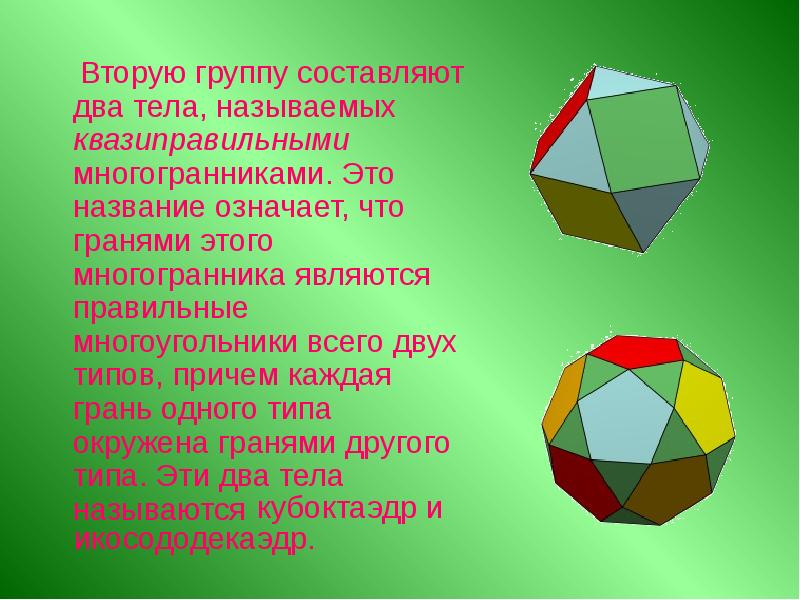 Правильные многогранники 5 класс наглядная геометрия презентация