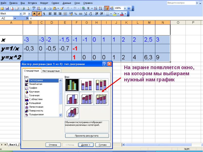 Построение диаграмм и графиков в excel презентация