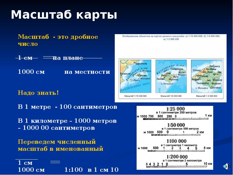 Масштаб карты 1 8