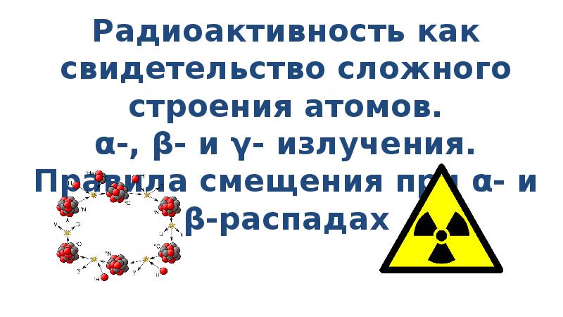 Радиоактивность как свидетельство сложного строения атома презентация физика 9 класс перышкин