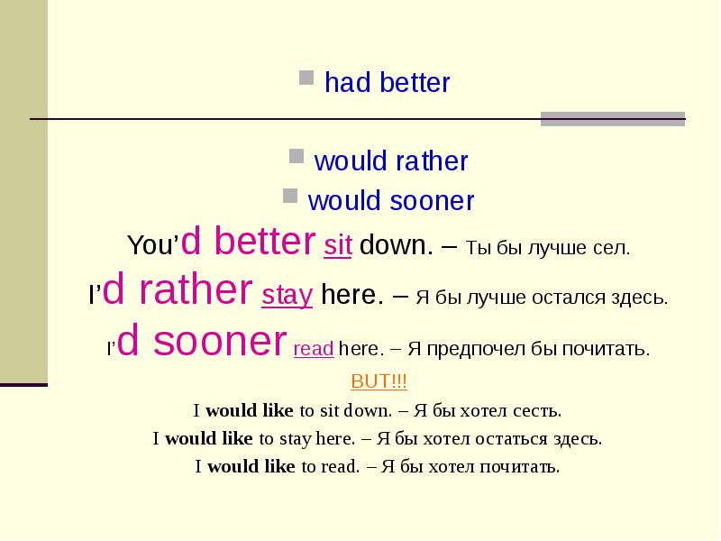 I would better. Would rather had better. Конструкция had better. Had better правило. Prefer would rather had better правило.