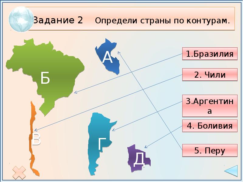 Южная америка тест карта